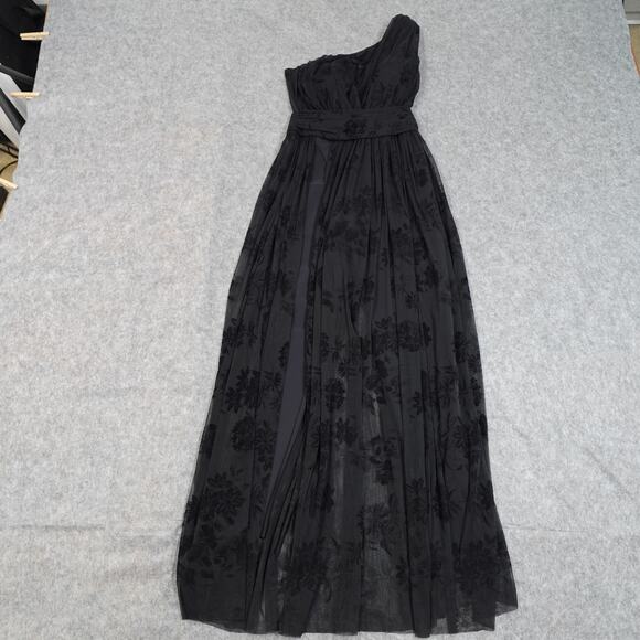 Chiara Boni Jumpsuit Womens 40/Small/4? One Shoulder Velvet Floral Overskirt - Picture 2 of 16